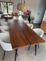 Eettafel - hout 220x90 - 6 personen - walnoot hout dronker, Huis en Inrichting, Ophalen, Gebruikt, 200 cm of meer, 50 tot 100 cm