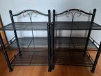 2  zwarte metalen rekjes/tafeltjes, Huis en Inrichting, Ophalen, Gebruikt