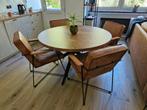 4 Comfortabele Eetkamerstoelen in Leer, Huis en Inrichting, Stoelen, Ophalen, Gebruikt, Overige kleuren, Modern Industrieel