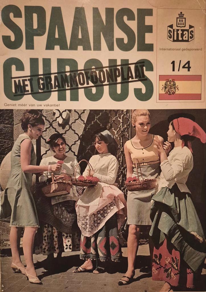 Sitas cursus Spaans met gramofoonplaat/idee Godfried Bomans., Boeken, Taal | Spaans, Zo goed als nieuw, Non-fictie, Ophalen of Verzenden