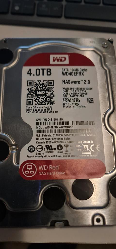 disque dur wd red 4tb en panne !, Computers en Software, Harde schijven, Ophalen of Verzenden