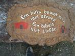Plaasteren plaket met spreuk., Antiek en Kunst, Ophalen