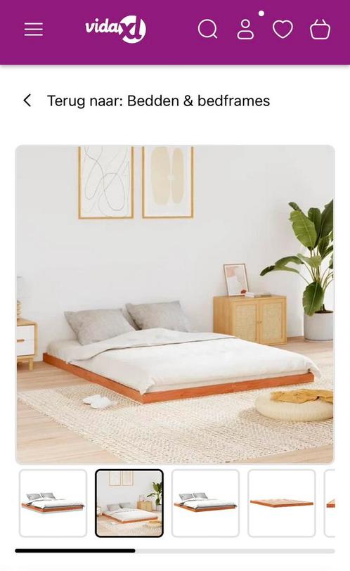 Bedframe 180x200 NIEUW, Huis en Inrichting, Slaapkamer | Bedden, Nieuw, Tweepersoons, 180 cm, 200 cm, Hout, Bruin, Ophalen