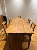 Table en bois avec 6 chaises, Maison & Meubles, Tables | Tables à manger, 150 à 200 cm, Cinq personnes ou plus, Carré, Enlèvement