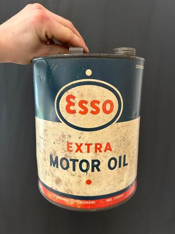 Bidon d’huile olieblik olie blik oil can esso extra oil beschikbaar voor biedingen