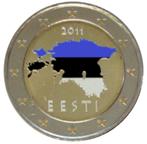 2 euro Estland koersmunt gekleurd, Postzegels en Munten, 2 euro, Ophalen of Verzenden, Estland