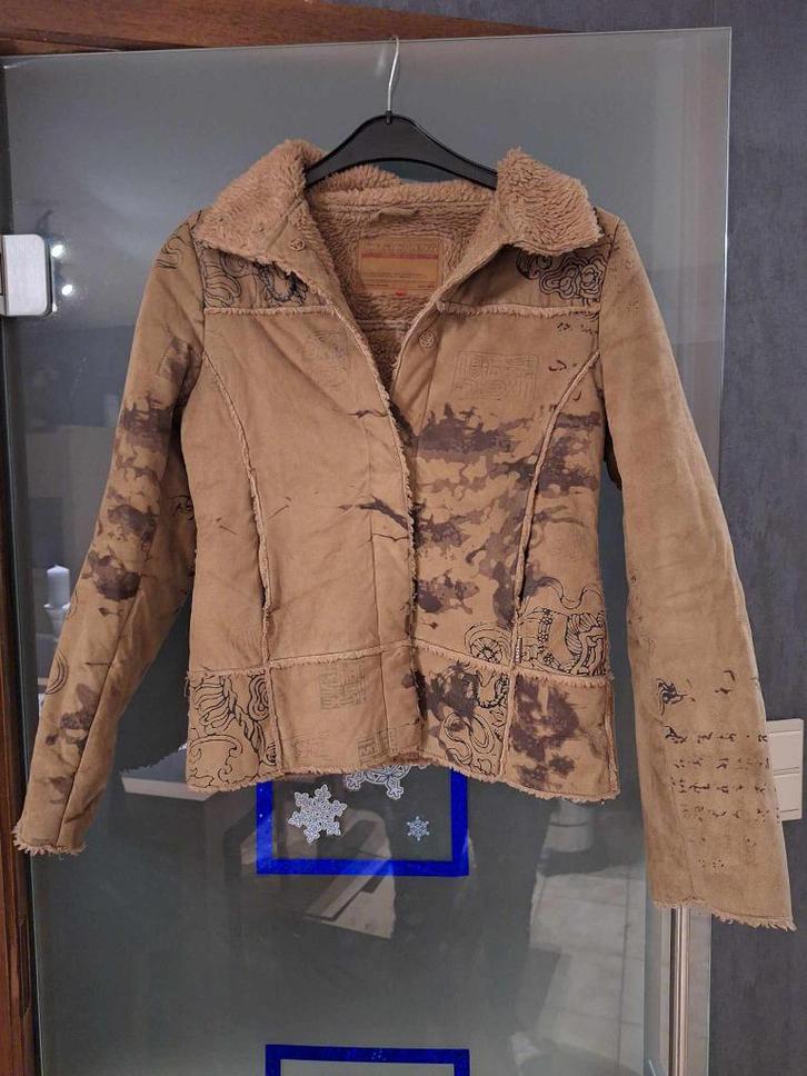 dames bruine jas mt S, Kleding | Dames, Jassen | Winter, Gedragen, Maat 36 (S), Beige, Ophalen of Verzenden