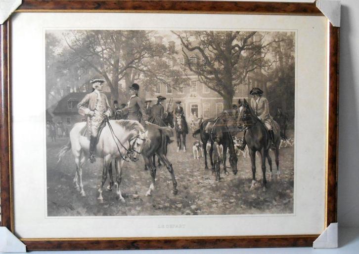 Engels jachttafereel door George Stubbs, Antiek en Kunst, Kunst | Litho's en Zeefdrukken, Ophalen