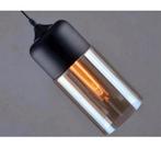 Hanglamp E27 Zwart Chroom Chrome Metaal Glas 30CM lang Nieuw, Ophalen of Verzenden, Nieuw, Glas, 50 tot 75 cm