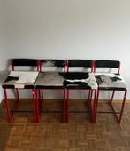 Tabouret peau de vache, 4 tabourets, Comme neuf, Cuir, 60 à 90 cm