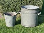 Oude zinken potten, Ophalen, Gebruikt, Overige materialen, Tuin