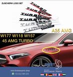 Mercedes A CLA GLA 4 MATIC 35 45 AMG EMBLEMEN SET LOGO LINKS, Auto-onderdelen, Ophalen of Verzenden, Nieuw, Mercedes-Benz