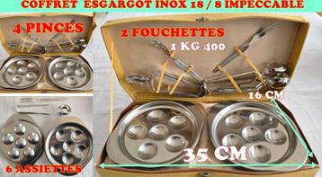 ROESTVRIJSTALEN SLAKKENDOOS 18 - 8 - 12 STUKS beschikbaar voor biedingen