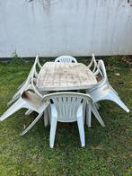 Tuintafel met stoelen, Tuin en Terras, Ophalen, Gebruikt, Plastic
