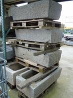 dienblad of trog in blauwe steen, plantenbak, goede keuze!!, Tuin en Terras, Bloembakken en Plantenbakken, Steen, Gebruikt, 100 cm of meer