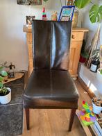 Eetkamerstoelen, Huis en Inrichting, Ophalen, Gebruikt, Bruin, Leer