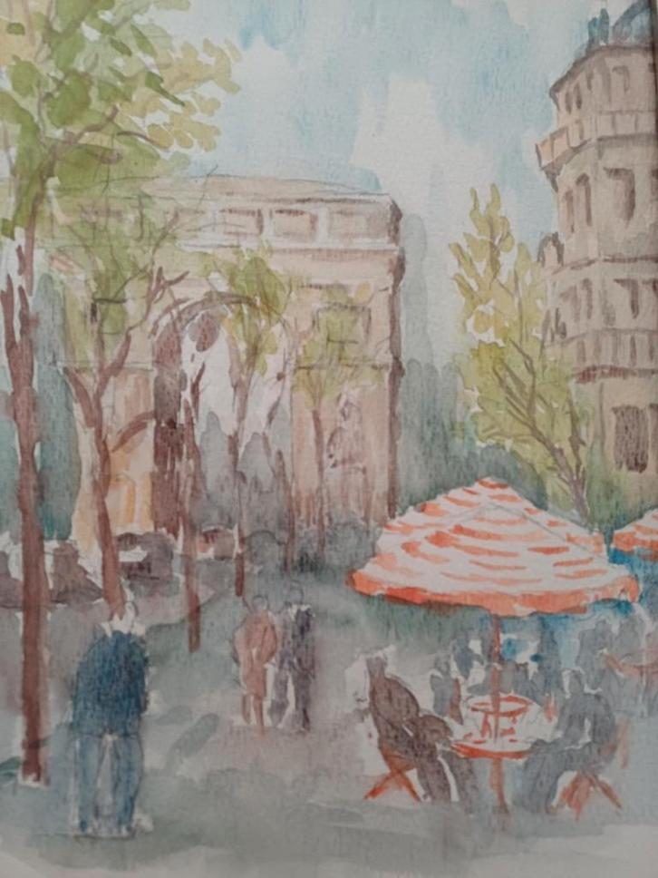 AQUARELLEN M.VAN DEN BEMPT op tekenpapier, Antiek en Kunst, Kunst | Tekeningen en Fotografie, Ophalen of Verzenden