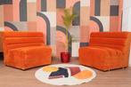 Vintage Modular 2-delige bank gebrand oranje, Ophalen of Verzenden