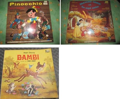 LIVRES DISQUES WALT DISNEY  (LOT DE 3) BAMBI - PINOCCHIO ..., CD & DVD, Vinyles | Enfants & Jeunesse, Utilisé, Fable ou Conte (de fées)