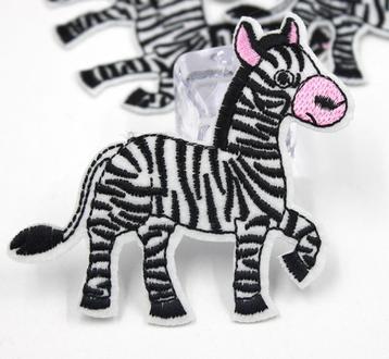 Zebra strijkplaatje patch kinderen - 82 x 75 mm