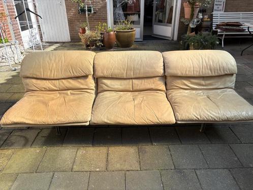 Saporiti Wave bankstel 3-2 zits Giovanni Offredi 1970s, Huis en Inrichting, Zetels | Complete zithoeken, Gebruikt, Leer, Metaal