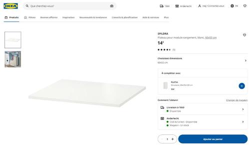 Ikea SPILDRA Plateau pour module rangement, blanc, Maison & Meubles, Accessoires pour la Maison | Plateaux, Neuf, Enlèvement ou Envoi