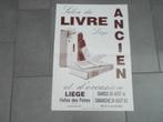 ancienne affiche Salon du livre ancien Liege 1993, Collections, Posters & Affiches, Utilisé, Enlèvement ou Envoi