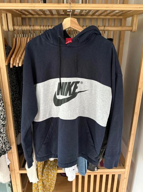 Sweat à capuche Nike bleu marine avec rayure grise, Kleding | Heren, Truien en Vesten, Gedragen, Maat 52/54 (L), Blauw, Ophalen of Verzenden