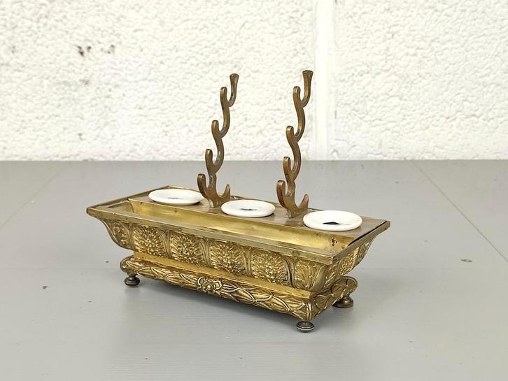 Verguld bronzen inktstel, Antiek en Kunst, Antiek | Kantoor en Zakelijk, Ophalen of Verzenden
