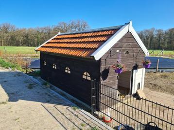 Nostalgische kippen gieten honden varkens alpaca konijnenhok