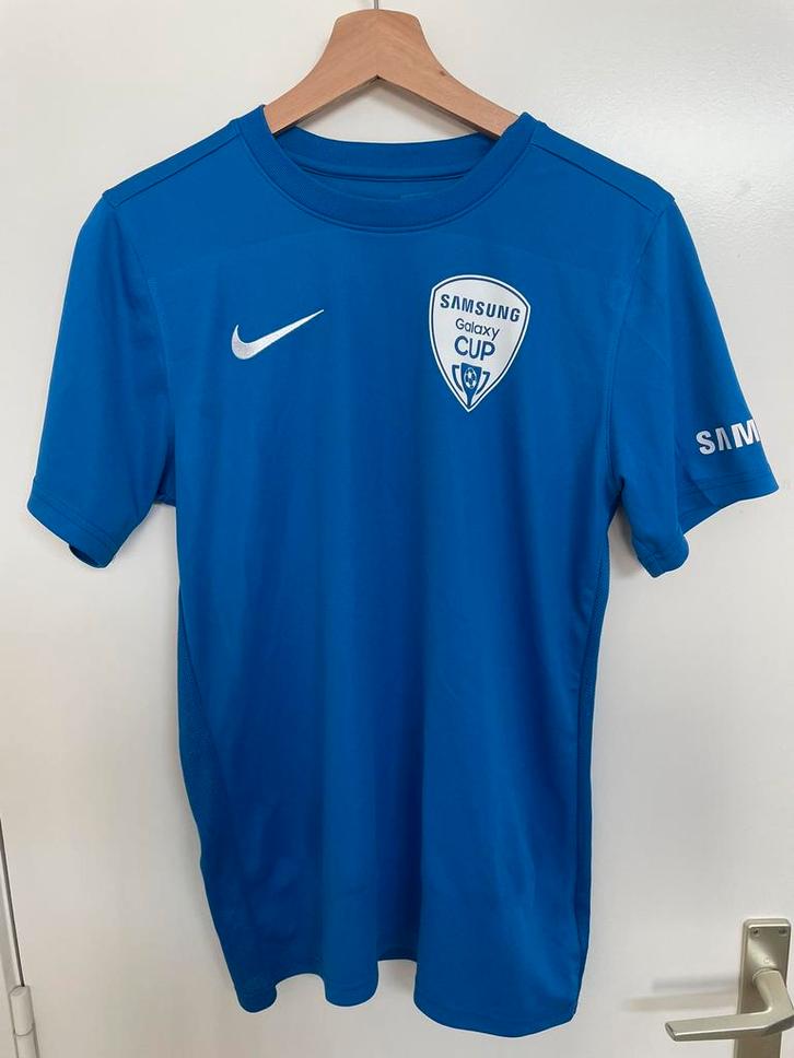 Blauwe trui van Nike — Samsung Galaxy Cup, Kleding | Heren, Sportkleding, Zo goed als nieuw, Voetbal, Maat 46 (S) of kleiner, Blauw