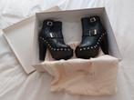 Jimmy Choo „Blyss” leren peep-toe plateaulaarzen met studs, Kleding | Dames, Zwart, Lage of Enkellaarzen, Ophalen of Verzenden
