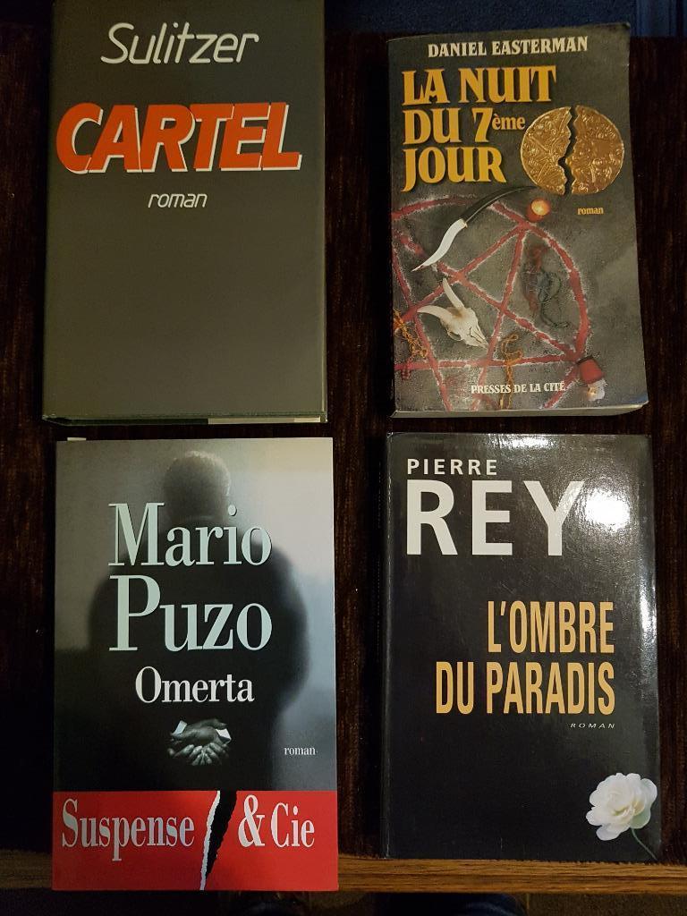 Lot de 4 thrillers (Sulitzer, Easterman, Rey, Puzo), Boeken, Detectives, Gelezen, Ophalen of Verzenden