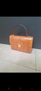 Vintage leren handtas, Handtassen en Accessoires, Tassen | Schooltassen, Ophalen, Nieuw, Bruin