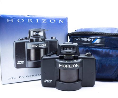 Zenit Horizon 202 - Panoramisch 35 mm + doos en accessoires, Audio, Tv en Foto, Fotocamera's Analoog, Zo goed als nieuw, Ophalen of Verzenden