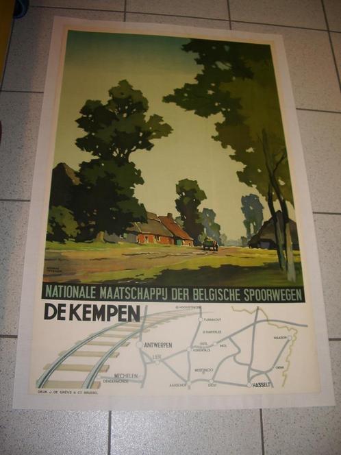 affiche N.M.B.S. De Kempen, H. Verbaere, Verzamelen, Spoorwegen en Tram, Gebruikt, Overige soorten, Verzenden