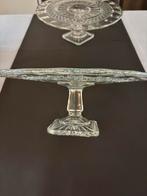 Vintage Taartschotel in geperst glas, Antiek en Kunst, Ophalen of Verzenden
