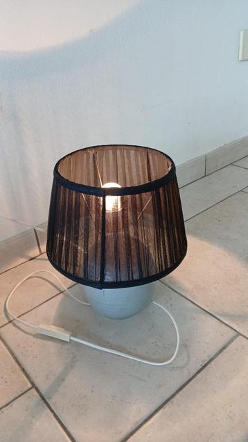 schemerlamp tafellamp nachtlamp vintage keramiek blauwgrijs beschikbaar voor biedingen