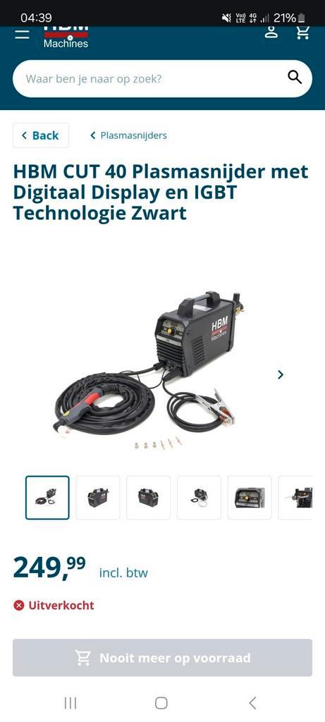 Hbm plasmacut 40 digitaal display nieuwstaat, Doe-het-zelf en Bouw, Gereedschap | Lasapparaten, Zo goed als nieuw, Ophalen