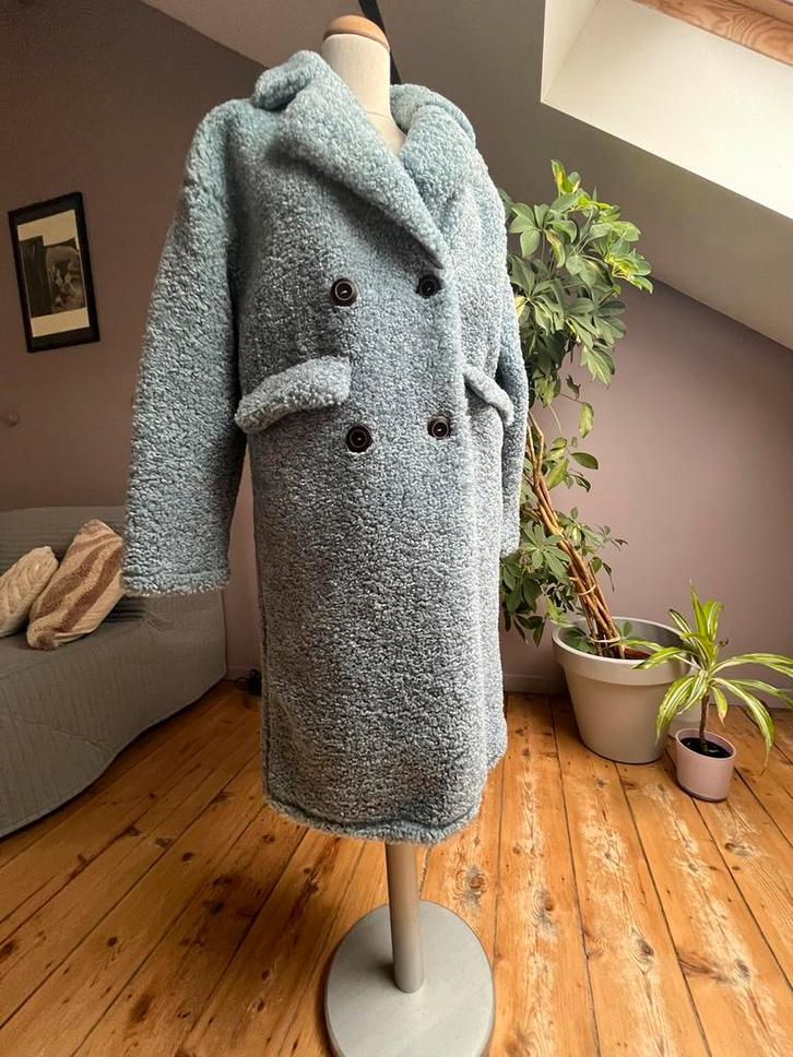 Lange teddyjas • Compañia Fantastica • XS, Kleding | Dames, Jassen | Winter, Nieuw, Maat 36 (S), Blauw, Ophalen of Verzenden