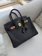 Sac Birkin Croco en cuir véritable noir cuir véritable rose, Envoi, Neuf, Blanc, Sac à main