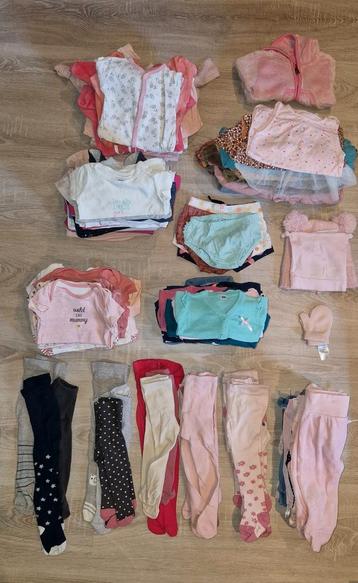 115 stuks maat 50/56/62 – volledig baby startpakket meisje beschikbaar voor biedingen