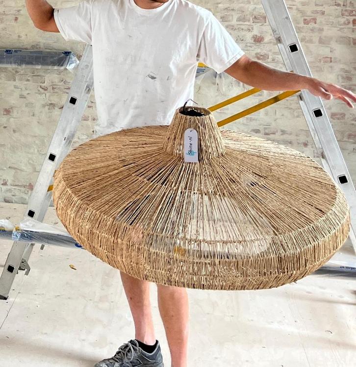 Hanglamp rotan XL (dia 80cm), Huis en Inrichting, Lampen | Hanglampen, Nieuw, Overige materialen, Ophalen