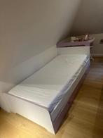 Beau lit pour enfant/lit simple avec tiroir blanc/mauve, Maison & Meubles, 90 cm, Enlèvement, 200 cm, Une personne