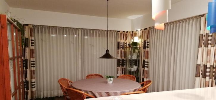 Overgordijnen - BIEDEN, Huis en Inrichting, Stoffering | Gordijnen en Lamellen, Gebruikt, 200 cm of meer, 200 cm of meer, Beige