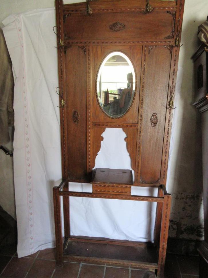 Oude muurkapstok in hout kapstok wandmeubel vintage, Huis en Inrichting, Woonaccessoires | Kapstokken, Hout, Ophalen