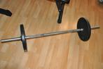 halterstang + 2 gewichten 10 kilo, Sport en Fitness, Fitnessmaterialen, Ophalen, Zo goed als nieuw