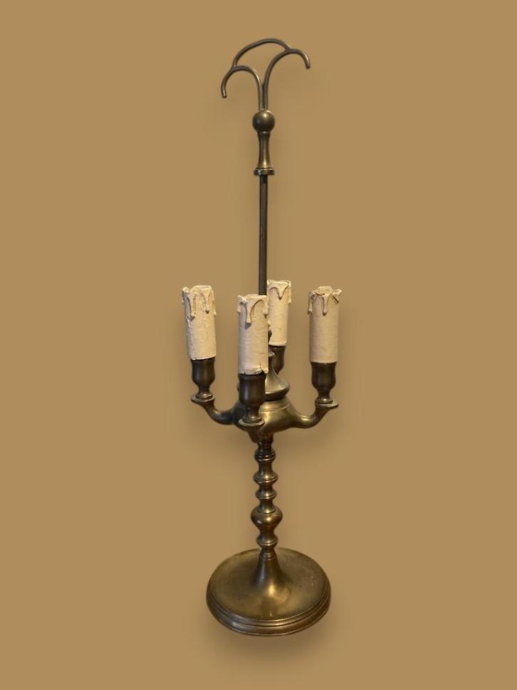 Ancienne Lampe Bouillotte en Laiton/Cuivre – 4 feux, Antiek en Kunst, Antiek | Overige Antiek, Ophalen of Verzenden