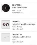 Veel gewichten Bodytone + stang + sluitingen NIEUW!, Sport en Fitness, Fitnessmaterialen, Ophalen