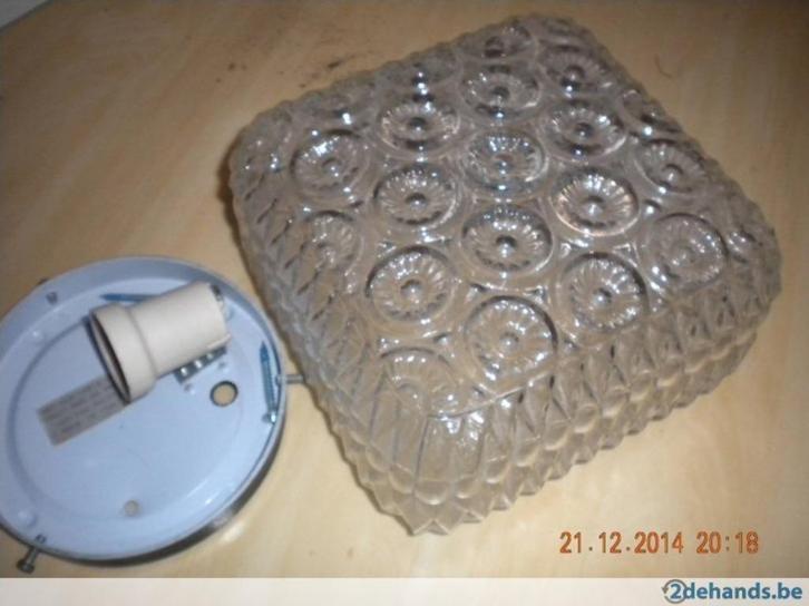 Lamp voor tegen 't plafon te plaatsen, Huis en Inrichting, Lampen | Plafondlampen, Glas, Ophalen